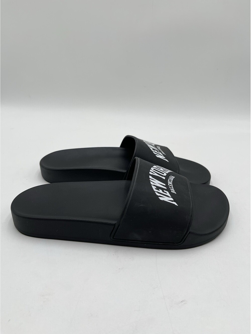 Women’s Balenciaga Cities New York Pool Slides Color Black Size 38